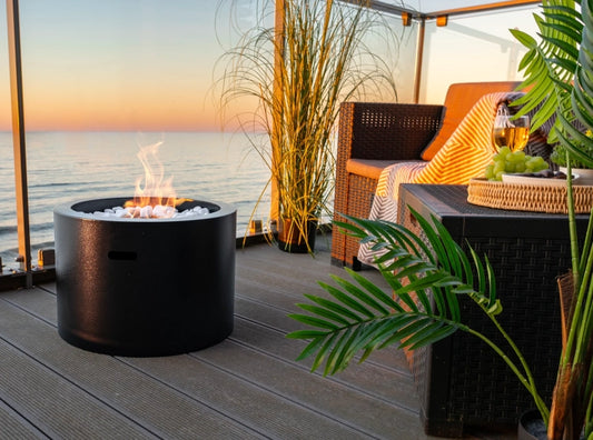 Biofireplace freestanding Moon black matte