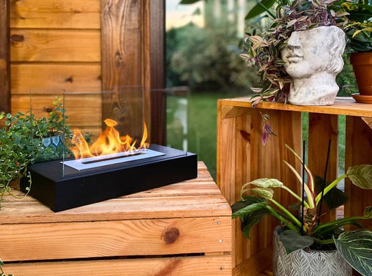 Biofireplace freestanding Glow black matte