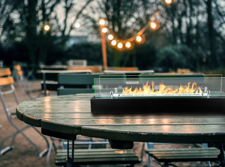 Biofireplace freestanding with glass 700 black matte