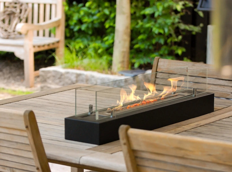 Biofireplace freestanding with glass 700 black matte